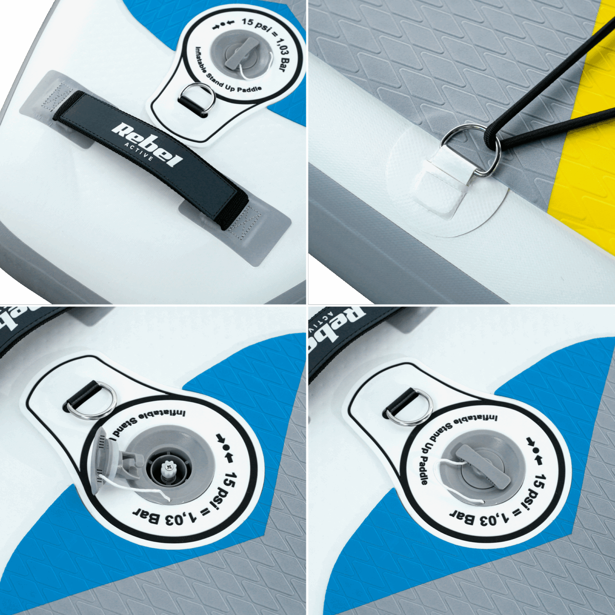 Надувна SUP-дошка Rebel для плавання, RBA-4500-WH 350 см - Зображення 9