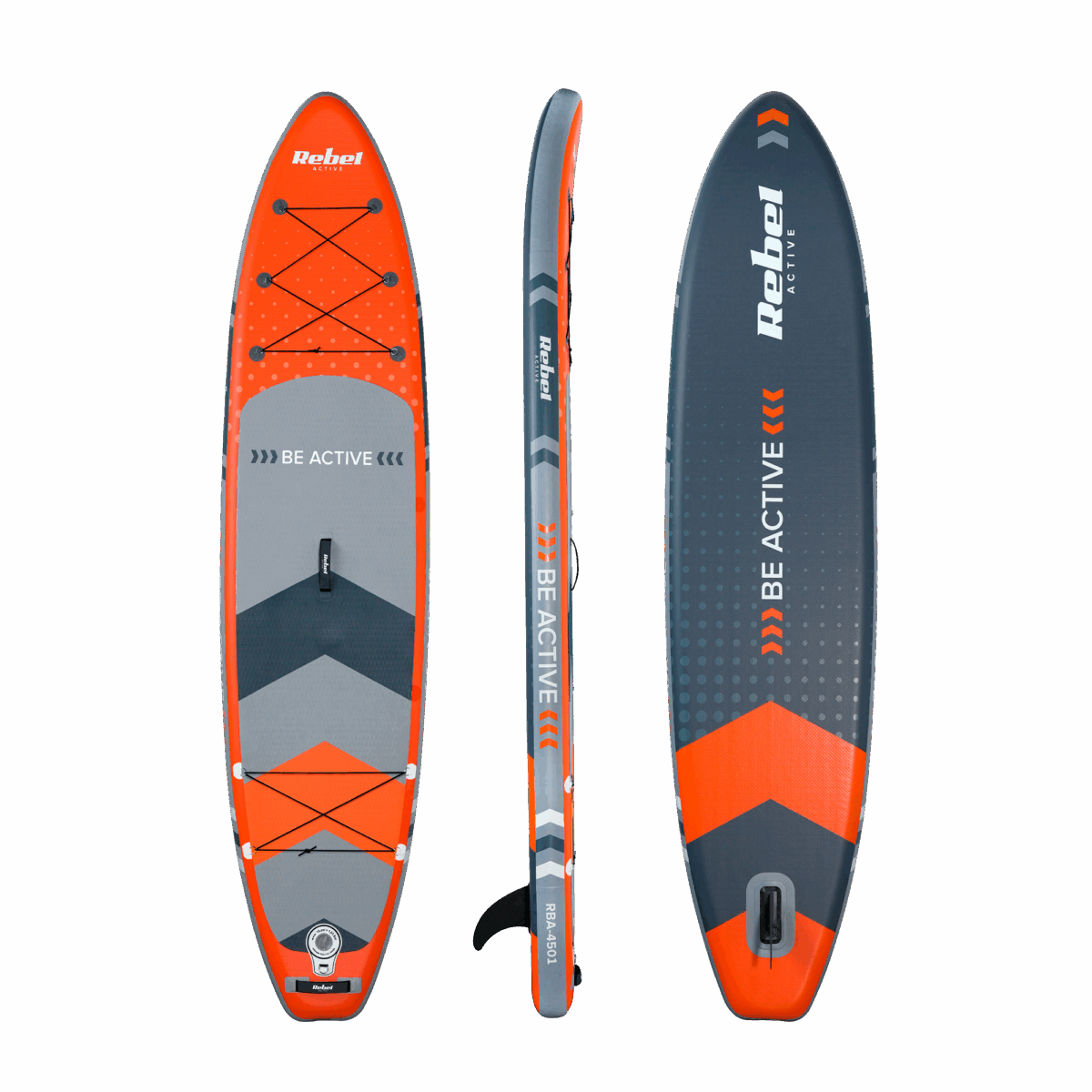 Надувна SUP-дошка Rebel RBA-4500-OR для плавання, комплект весл дроп-стібк 350 см - Зображення 2