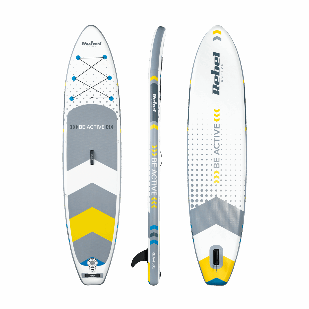 Надувна дошка Rebel SUP з сидінням для плавання, RBA-4501WH 350 см біло-сіра - Зображення 2