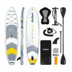 Надувна дошка Rebel SUP з сидінням для плавання, RBA-4501WH 350 см біло-сіра