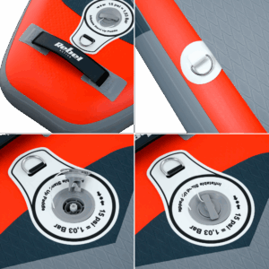 Надувна SUP-дошка Rebel RBA-4500-OR для плавання, комплект весл дроп-стібк 350 см - Зображення 9