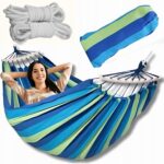 Садовий гамак Tutumi на 2 особи, гойдалка XXL, міцна, посилена, велика арка + сумка - Зображення 3