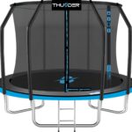 Батут THUNDER INSIDE ELITE з внутрішньою сіткою 8 футів 255 см чорно-блакитний