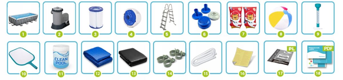 Басейн каркасний прямокутний 17в1 Bestway 56465, 549 x 274 x 122 см - Зображення 10