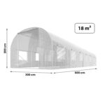Теплиця садова 3 x 6 м (18 м²) біла Plonos - Посилена конструкція - Зображення 9