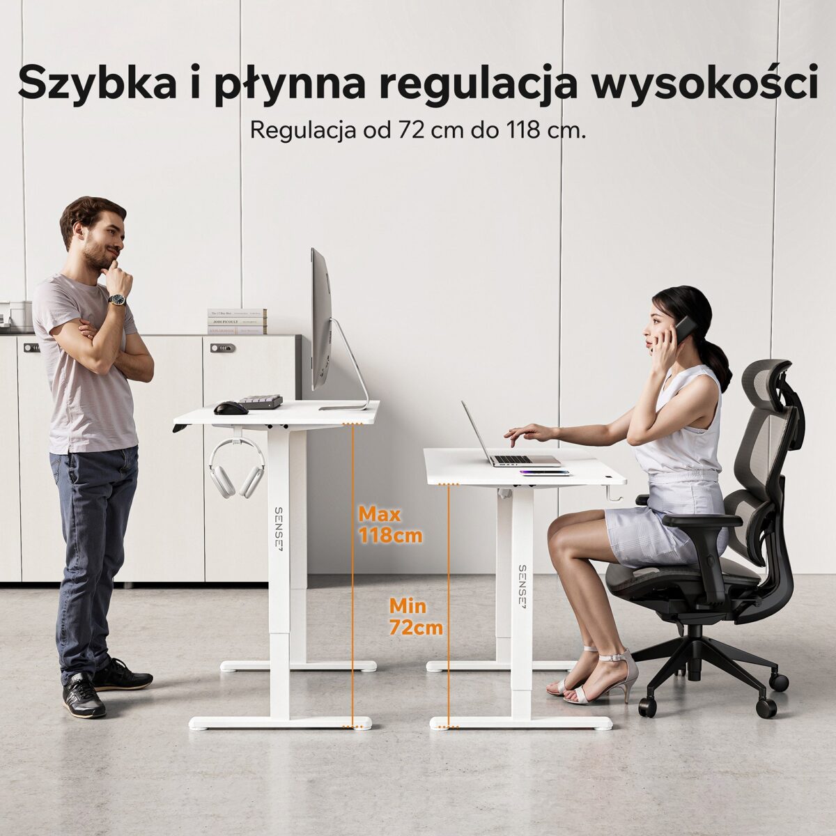 Геймерський стіл SENSE7 Nojo LIGHT 120 см x 60 см ( White ) - Зображення 3