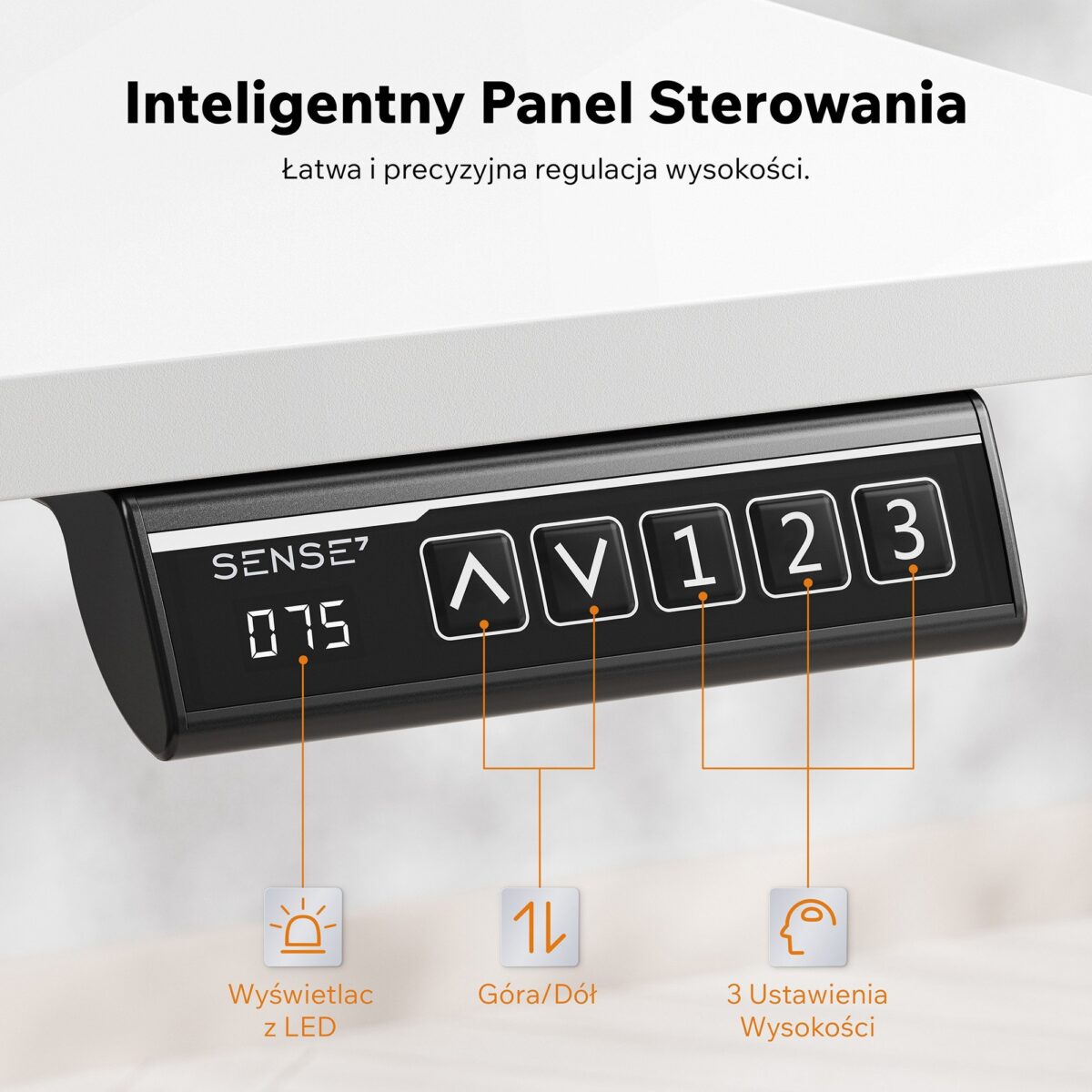 Геймерський стіл SENSE7 Nojo LIGHT 120 см x 60 см ( White ) - Зображення 5