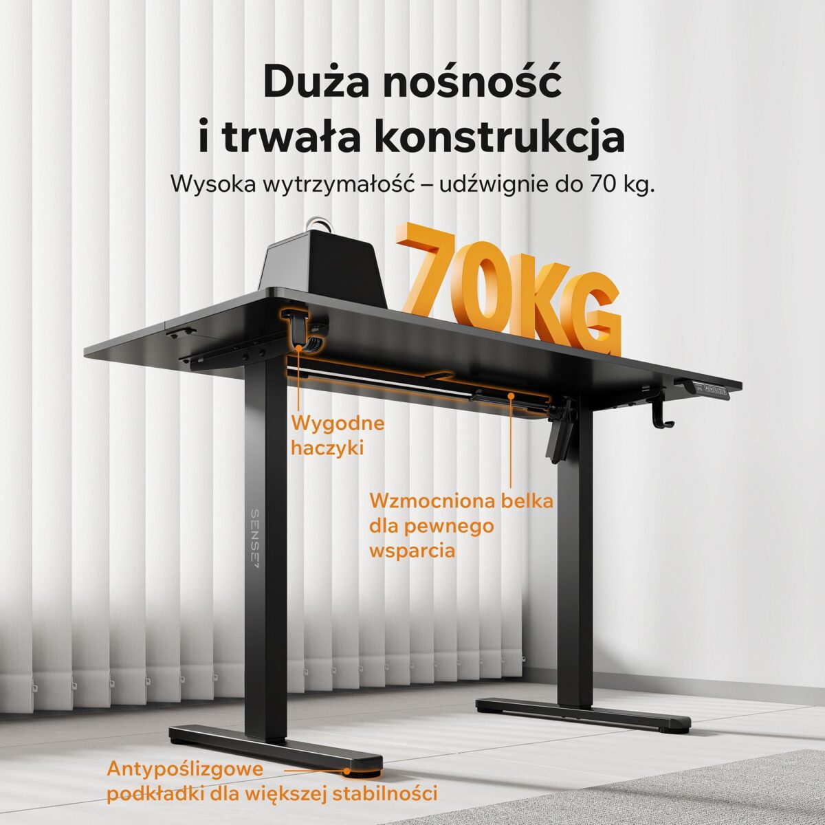 Геймерський стіл SENSE7 Nojo LIGHT 120 см x 60 см ( Wenge) - Зображення 4
