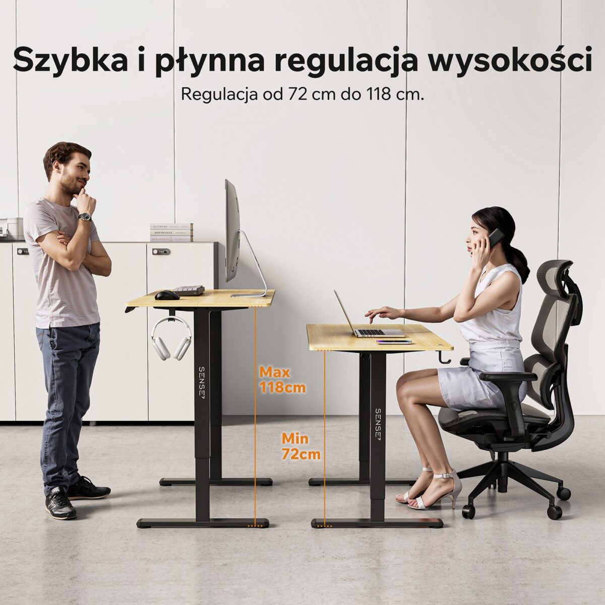 Геймерський стіл SENSE7 Nojo LIGHT 120 см x 60 см ( Black , pine) - Зображення 2