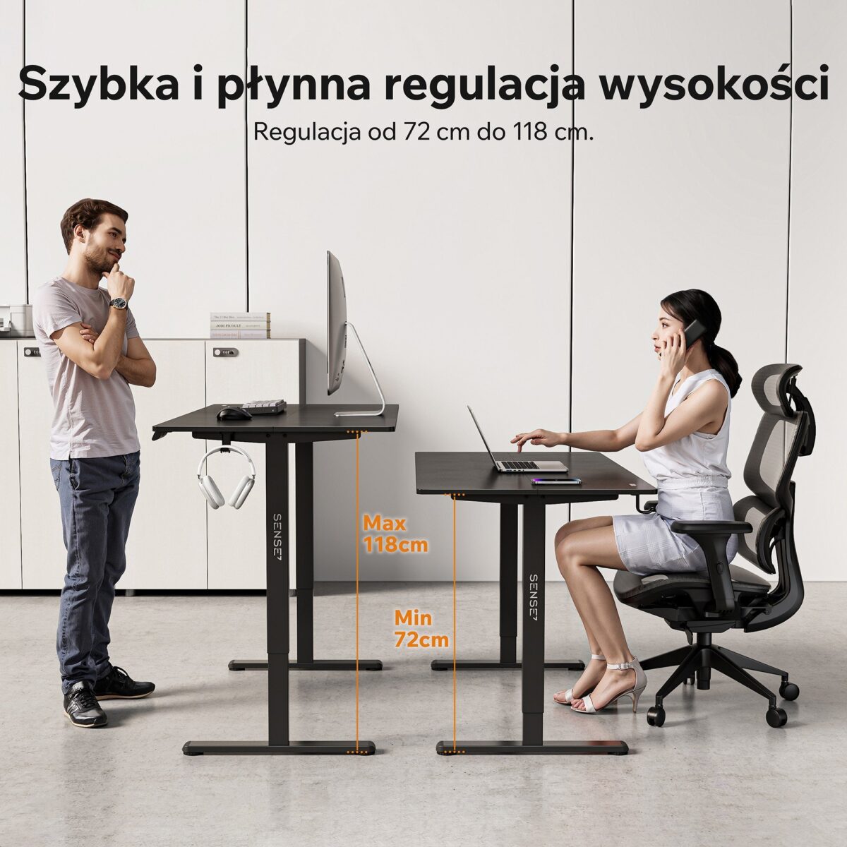 Геймерський стіл SENSE7 Nojo LIGHT 140 см x 70 см ( Black ) - Зображення 3