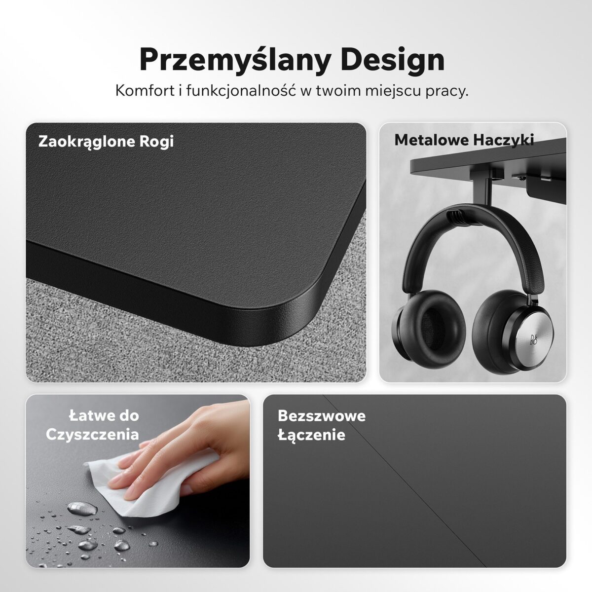 Геймерський стіл SENSE7 Nojo LIGHT 140 см x 70 см ( Black ) - Зображення 5