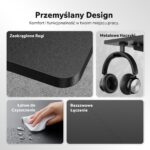 Геймерський стіл SENSE7 Nojo LIGHT 140 см x 70 см ( Black ) - Зображення 5