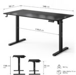 Геймерський стіл SENSE7 Nojo LIGHT 140 см x 70 см ( Black ) - Зображення 8