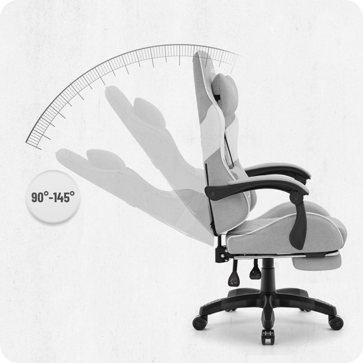 Ігрове крісло Cabro C501 сіро-біле тканина - Зображення 6