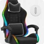 Ігрове крісло Cabro C501 світлодіодне чорне-тканина - Зображення 8