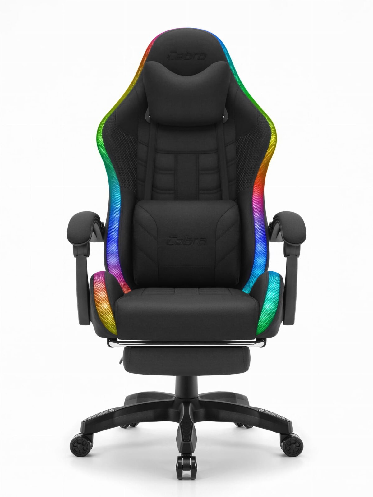 Ігрове крісло Cabro C501 світлодіодне чорне-тканина - Зображення 2