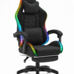 Ігрове крісло Cabro C501 світлодіодне чорне-тканина