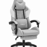 Ігрове крісло Cabro C501 сіро-біле тканина