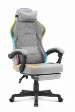Ігрове крісло Cabro C502 світлодіодне сіре -тканина