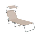 Бежевий сталевий шезлонг Linder Exclusiv GM4000BG