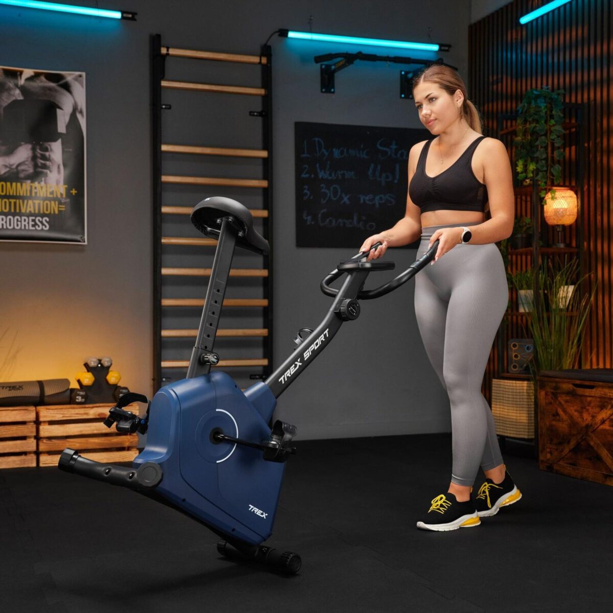 Велотренажер Trex Sport TX-380MB RIGON з магнітним механізмом, темно-синій - Зображення 5