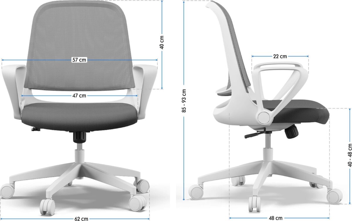 Офісний стілець SENSE7 Sopty біло-сірого кольору - Зображення 4
