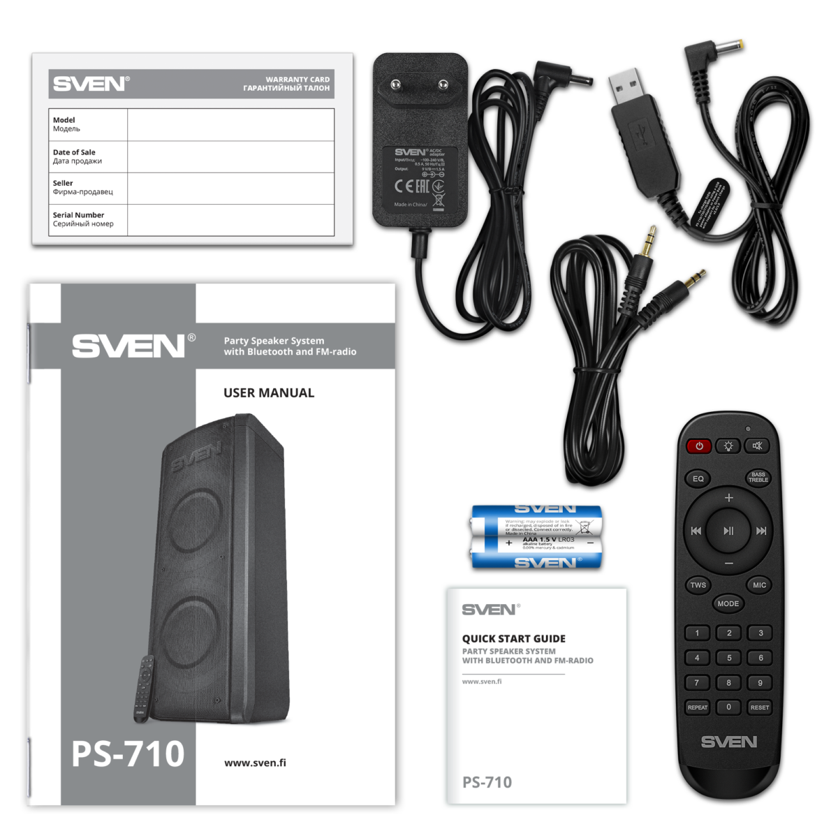 Портативна бездротова Bluetooth-колонка SVEN PS-710, 100 Вт - Зображення 6