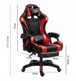 Геймерське крісло Ekspand FG02, чорно-червоне екошкіра - Зображення 3