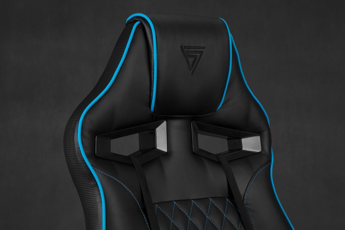 Ігрове крісло Sense7 Knight чорно-синє шкіра - Зображення 8