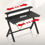 Ігровий стіл з полицею Huzaro 1.9 120 x 56 x 75 см, чорний - Зображення 3