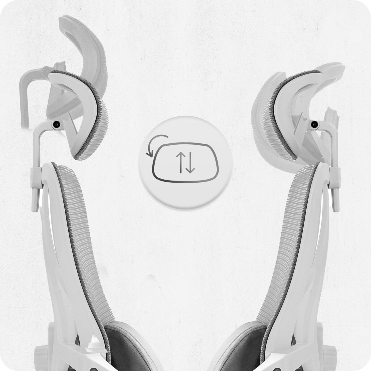 1-1-1 Офісне крісло CABRO C507 сіро-біла тканина - Зображення 7