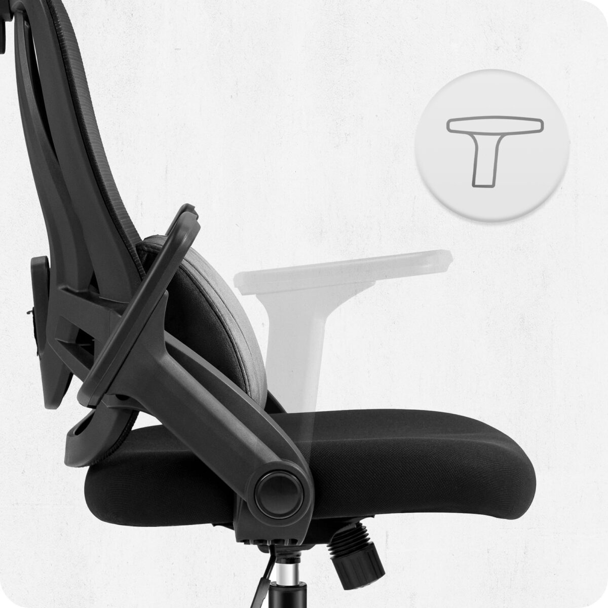 3 Офісне крісло CABRO C507 чорна тканина - Зображення 9