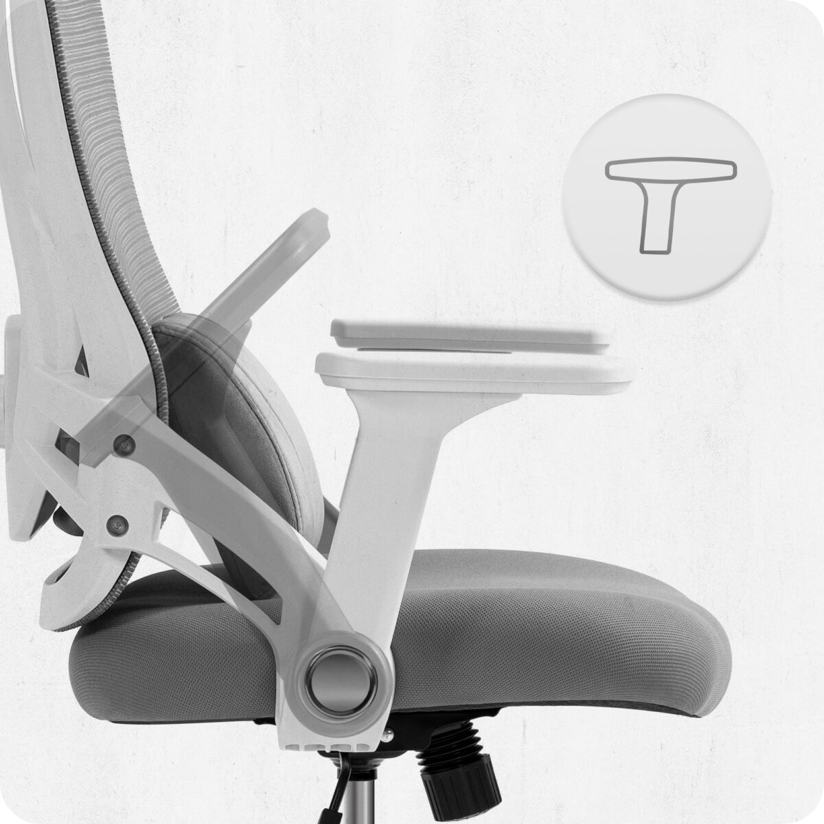 3-2 Офісне крісло CABRO C507 сіро-біла тканина - Зображення 9