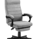 Офісний стілець Mark Adler BOSS 4.4 сірого кольору з підставкою для ніг