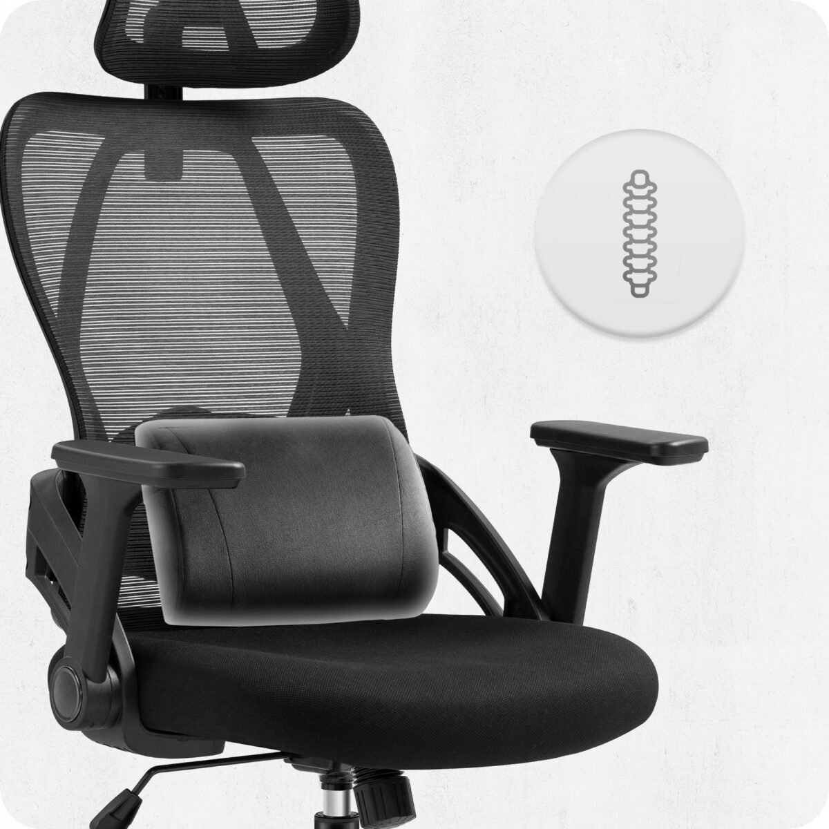 4 Офісне крісло CABRO C507 чорна тканина - Зображення 10