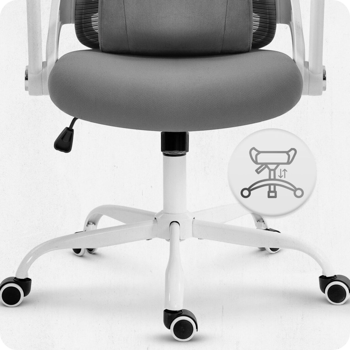 5-1 Офісне крісло CABRO C507 сіро-біла тканина - Зображення 11