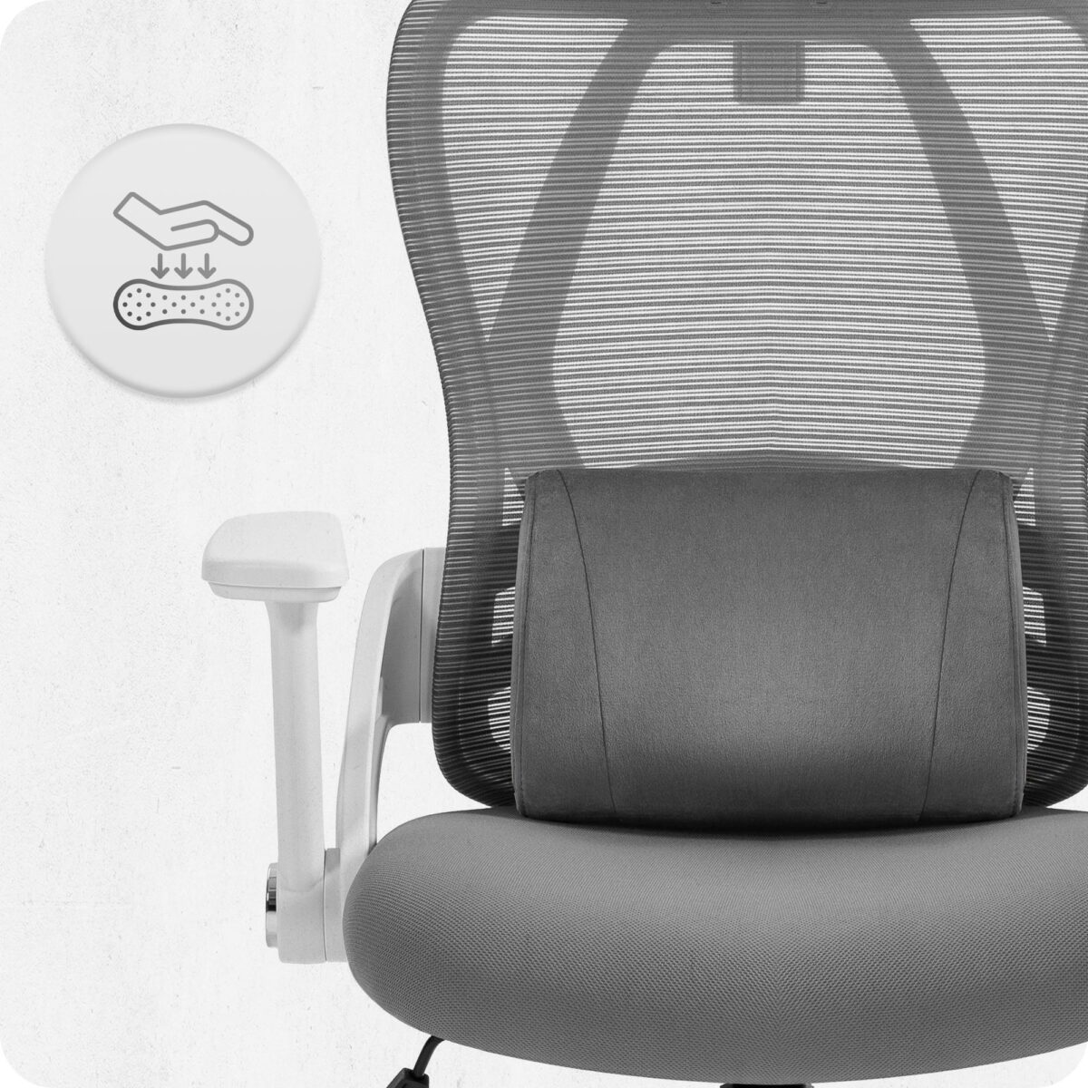 7-1 Офісне крісло CABRO C507 сіро-біла тканина - Зображення 13