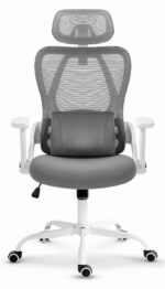 Офісне крісло CABRO C507 сіро-біла тканина - Зображення 2