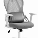 Офісне крісло CABRO C507 сіро-біла тканина