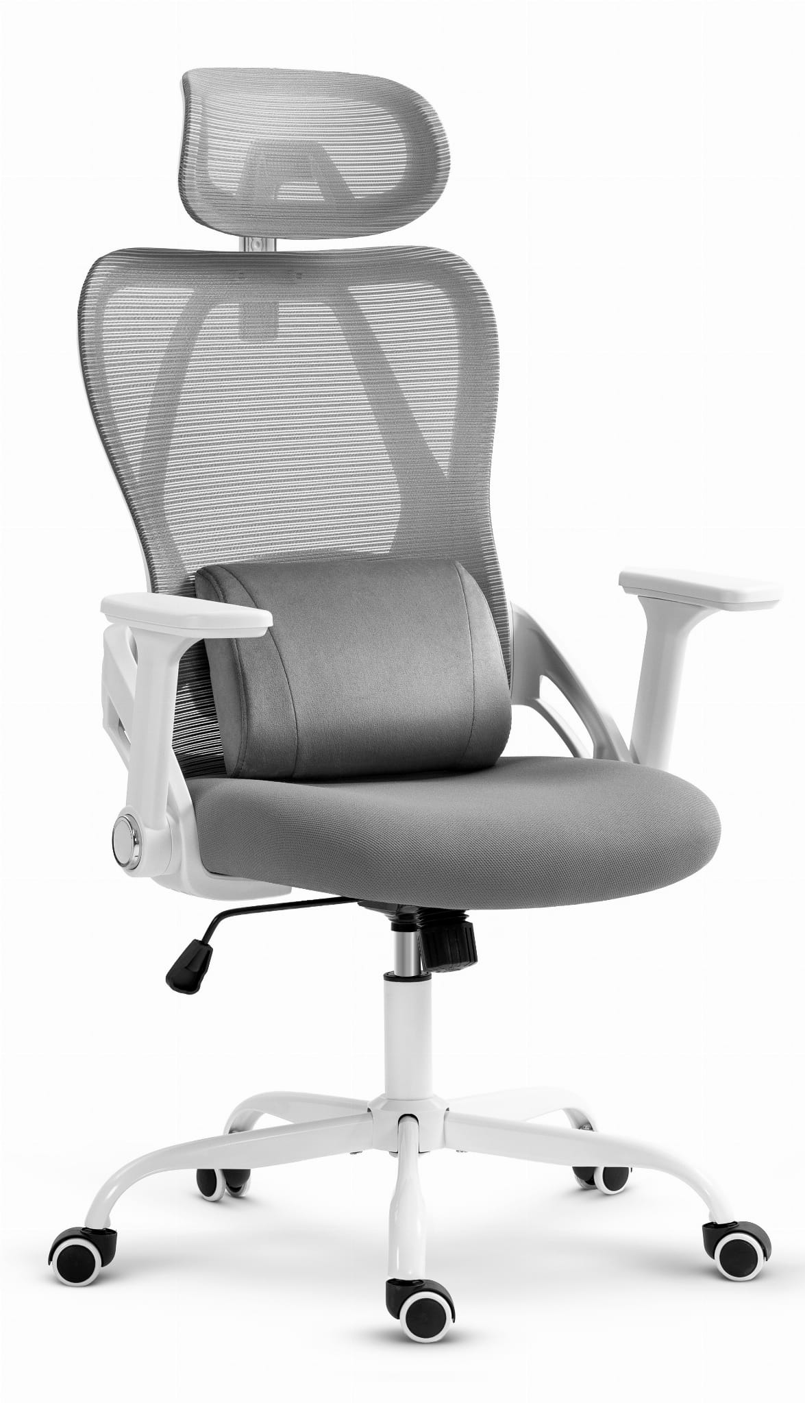 854A2732-1 Офісне крісло CABRO C507 сіро-біла тканина - Зображення 1