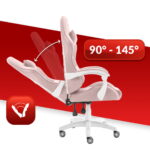 Геймерське крісло Hell's Chair HC-1000 з рожево-білої тканини - Зображення 4