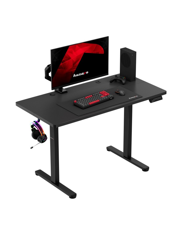 huzaro-hero-81-black-electric-gaming-desk Ігровий стіл Huzaro HZ-HERO 8.1 120 x 118 x 60 см ЧОРНИЙ - Зображення 1