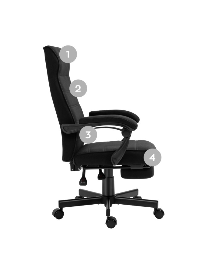 mark-adler-boss-44-black-office-chair-6 Офісний стілець Mark Adler BOSS 4.4 чорного кольору з підставкою для ніг - Зображення 8