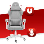 Геймерське крісло Hell's Chair HC-1014 Grey White тканина - Зображення 6