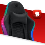 Геймерське крісло Hell's Chair HC-1000 Black LED тканинне - Зображення 6