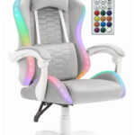 Геймерське крісло Hell's Chair HC-1000 Grey LED тканинне