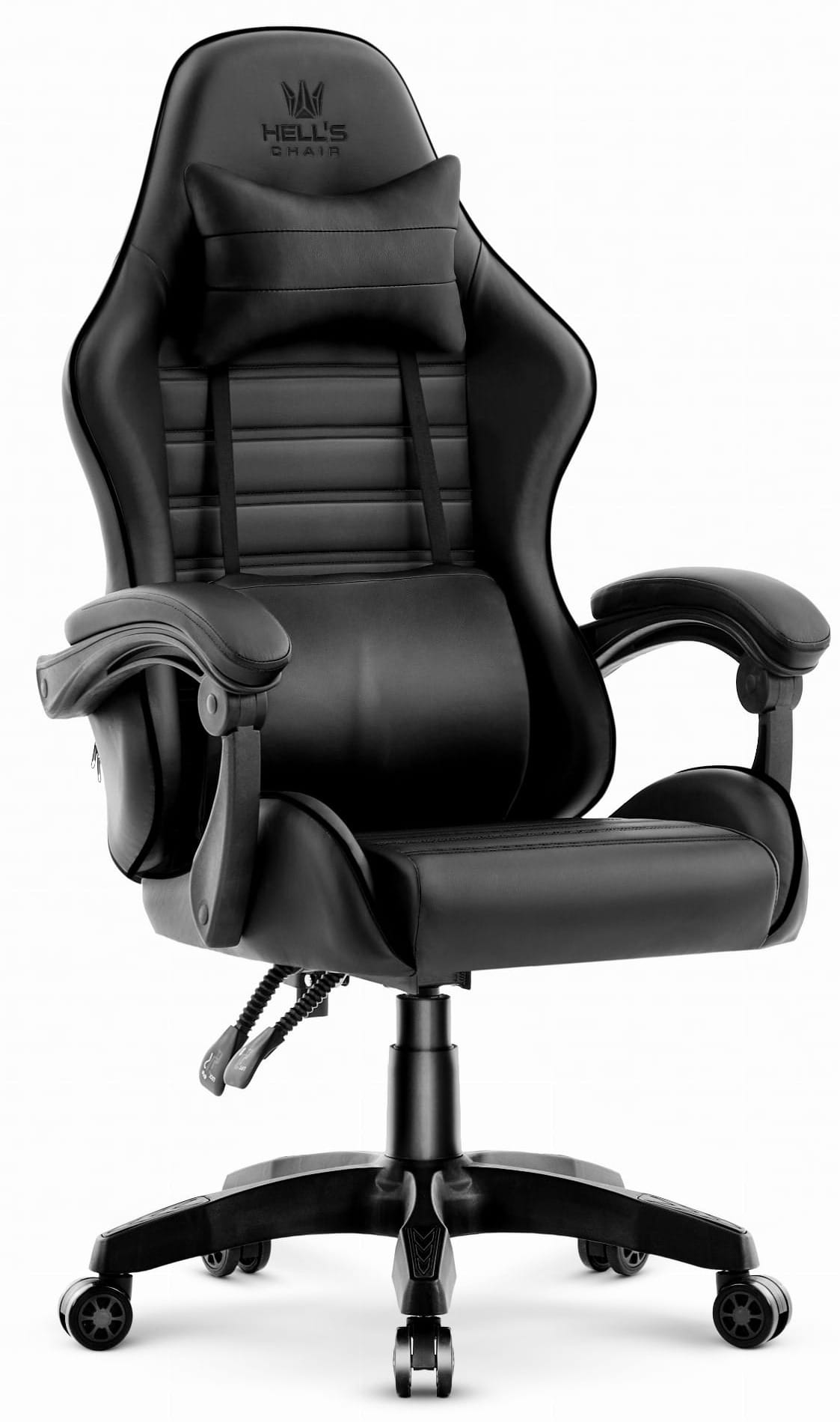 Fotel-gamingowy-Hells-Chair-HC-1003-2.0-Black-Czarny-Ekoskora Геймерське крісло екошкіра Hell's Chair HC-1003 2.0 чорне - Зображення 1