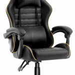 Геймерське крісло екошкіра Hell's Chair HC-1003 2.0 чорне золото