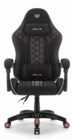 Геймерське крісло Hell's Chair HC-1008 Black Pink 2.0 тканина/сітка - Зображення 2