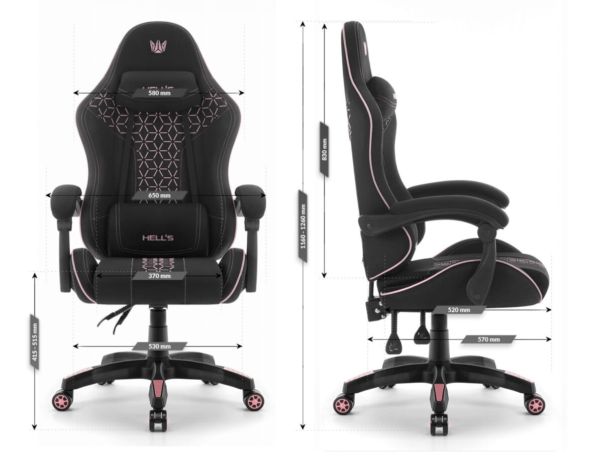Геймерське крісло Hell's Chair HC-1008 Black Pink 2.0 тканина/сітка - Зображення 8